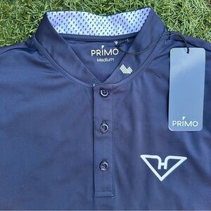 NEW Primo Golf Blade Collar Polo HyFlyers GC Shadow Blue Stretch Performance M